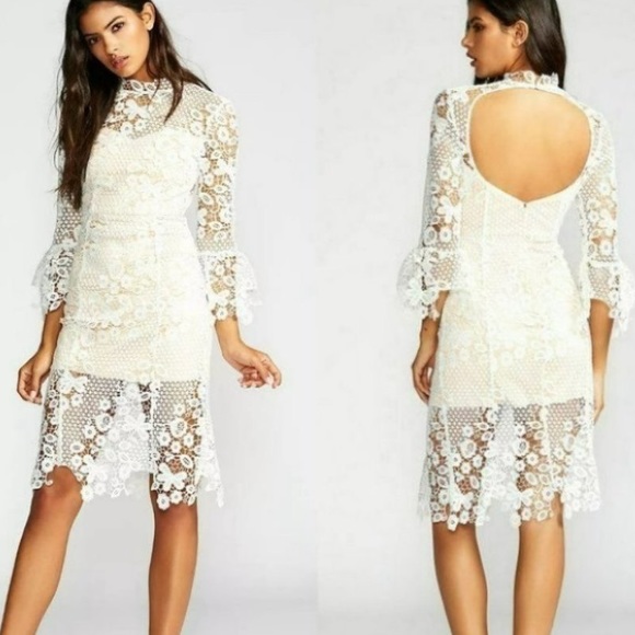 New Free People La Spezia Med White Floral Crochet Lace Midi Dress - Picture 7 of 7